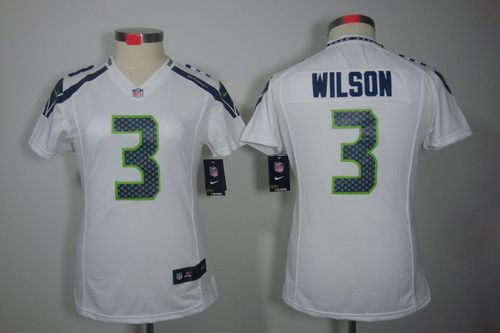  Seahawks #3 Russell Wilson White Women's Stitched NFL Limited Jersey