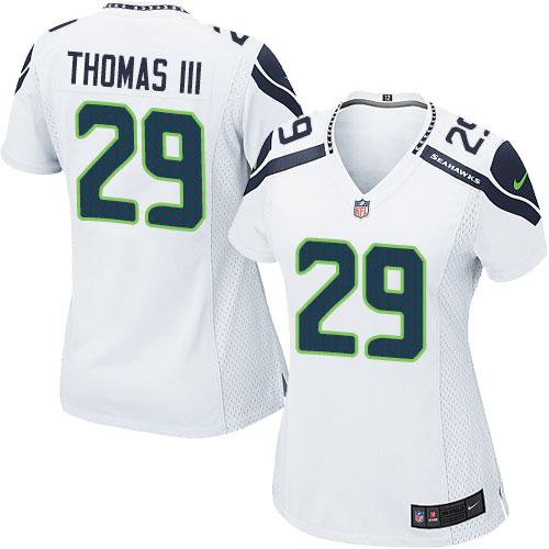  Seahawks #29 Earl Thomas III White Women's Stitched NFL Limited Jersey