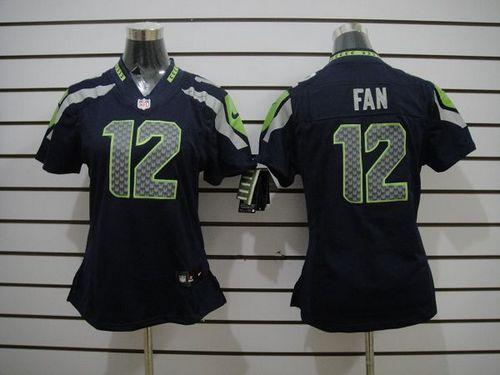  Seahawks #12 Fan Steel Blue Team Color Women's Stitched NFL Limited Jersey