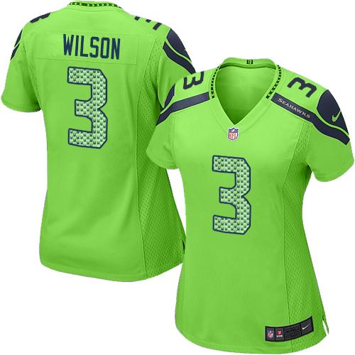 Seahawks #3 Russell Wilson Green Women's Stitched NFL Elite Jersey