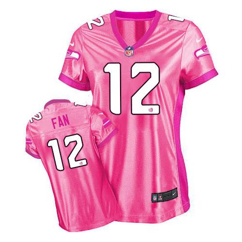  Seahawks #12 Fan Pink Women's Be Luv'd Stitched NFL New Elite Jersey