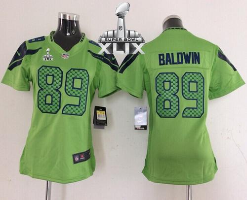  Seahawks #89 Doug Baldwin Green Alternate Super Bowl XLIX Women's Stitched NFL Elite Jersey