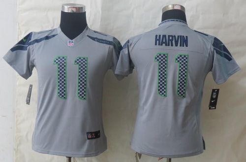  Seahawks #11 Percy Harvin Grey Alternate Women's Stitched NFL Limited Jersey