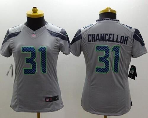  Seahawks #31 Kam Chancellor Grey Alternate Women's Stitched NFL Limited Jersey