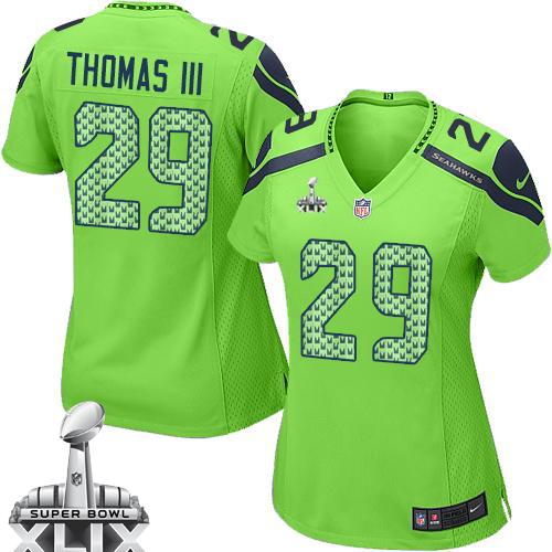  Seahawks #29 Earl Thomas III Green Alternate Super Bowl XLIX Women's Stitched NFL Elite Jersey