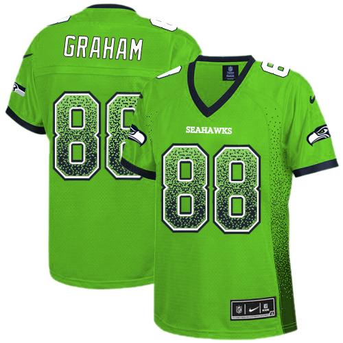  Seahawks #88 Jimmy Graham Green Women's Stitched NFL Elite Drift Fashion Jersey