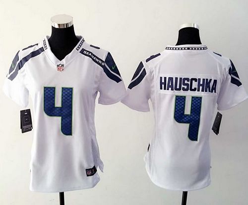 Seahawks #4 Steven Hauschka White Women's Stitched NFL Elite Jersey
