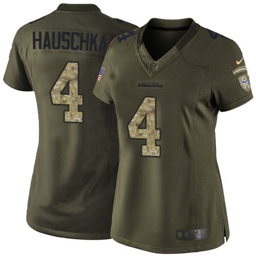  Seahawks #4 Steven Hauschka Green Women's Stitched NFL Limited Salute to Service Jersey