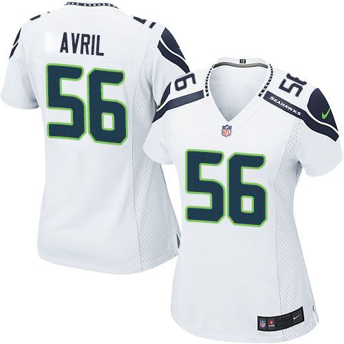  Seahawks #56 Cliff Avril White Women's Stitched NFL Elite Jersey