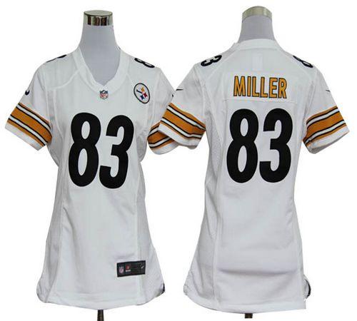 Real Nike Steelers #83 Heath Miller White Women's Stitched NFL ...