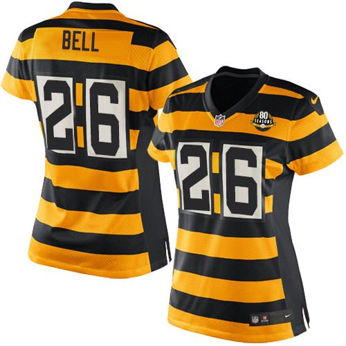  Steelers #26 Le'Veon Bell Yellow/Black Alternate Women's Stitched NFL Elite Jersey