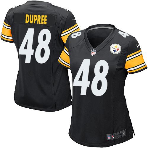  Steelers #48 Bud Dupree Black Team Color Women's Stitched NFL Elite Jersey