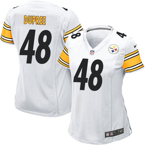  Steelers #48 Bud Dupree White Women's Stitched NFL Elite Jersey