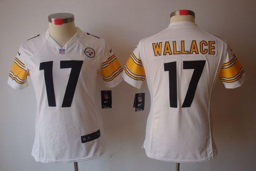  Steelers #17 Mike Wallace White Women's Stitched NFL Limited Jersey