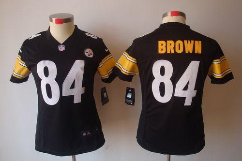  Steelers #84 Antonio Brown Black Team Color Women's Stitched NFL Limited Jersey