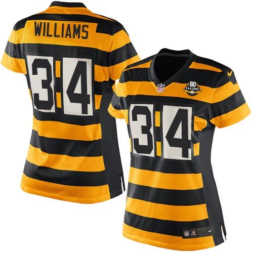  Steelers #34 DeAngelo Williams Yellow/Black Alternate Women's Stitched NFL Elite Jersey