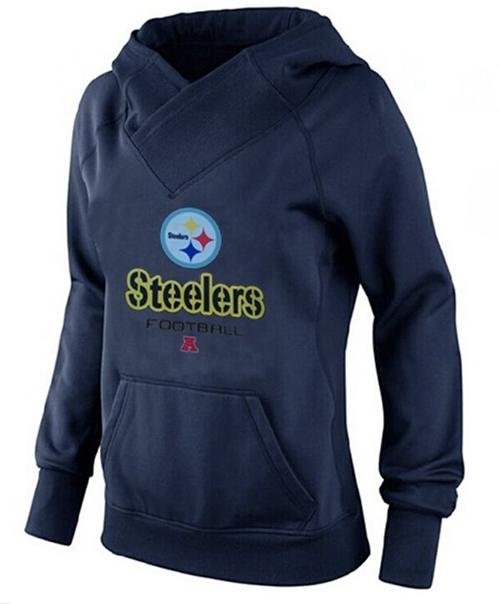 Women's Pittsburgh Steelers Big & Tall Critical Victory Pullover Hoodie Navy Blue