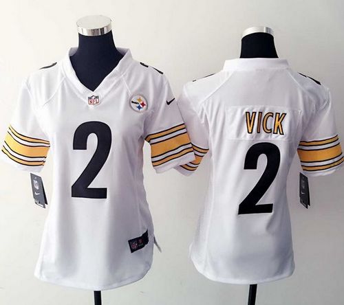  Steelers #2 Michael Vick White Women's Stitched NFL Elite Jersey
