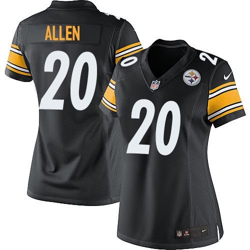  Steelers #20 Will Allen Black Team Color Women's Stitched NFL Elite Jersey