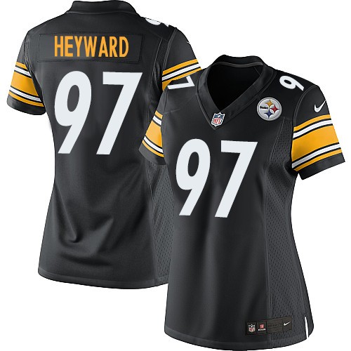  Steelers #97 Cameron Heyward Black Team Color Women's Stitched NFL Elite Jersey