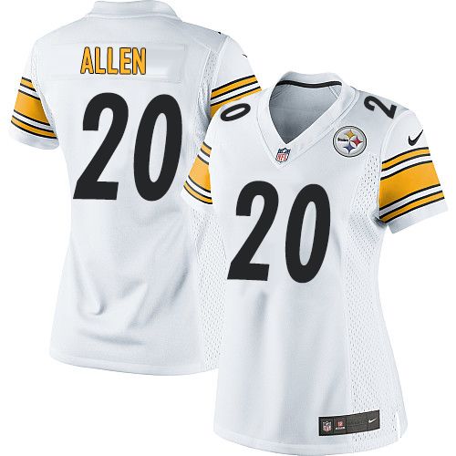  Steelers #20 Will Allen White Women's Stitched NFL Elite Jersey