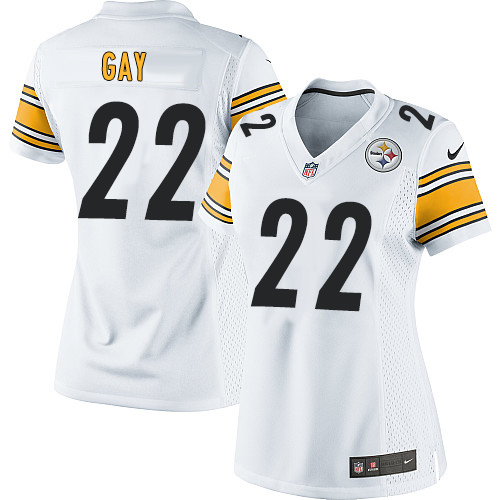  Steelers #22 William Gay White Women's Stitched NFL Elite Jersey