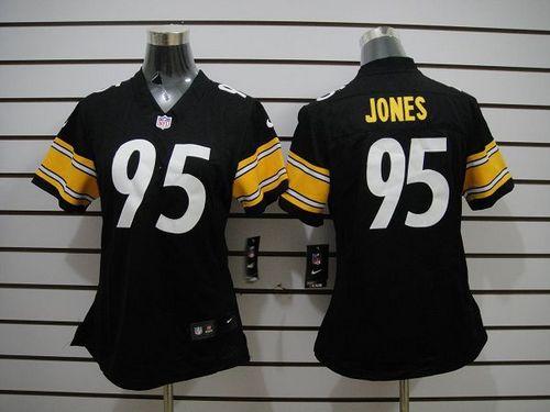  Steelers #95 Jarvis Jones Black Team Color Women's Stitched NFL Limited Jersey