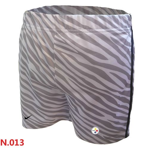 Women's  NFL Pittsburgh Steelers Embroidered Team Logo Zebra Stripes Shorts