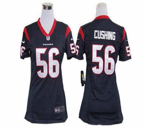  Texans #56 Brian Cushing Navy Blue Team Color Women's Stitched NFL Elite Jersey
