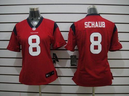  Texans #8 Matt Schaub Red Alternate Women's Stitched NFL Elite Jersey