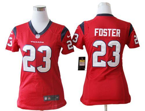  Texans #23 Arian Foster Red Alternate Women's Stitched NFL Elite Jersey
