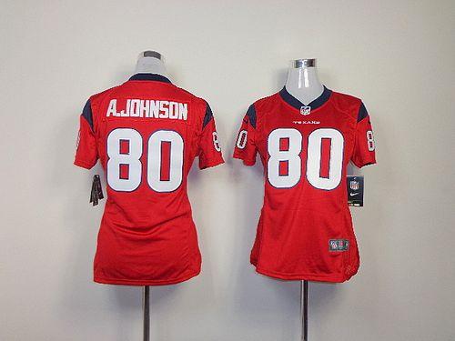  Texans #80 Andre Johnson Red Alternate Women's Stitched NFL Elite Jersey