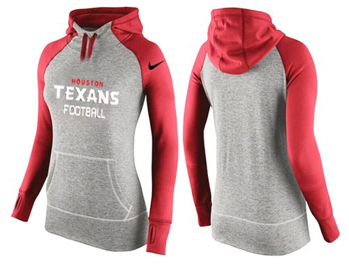 Women's  Houston Texans Performance Hoodie Grey & Red_1