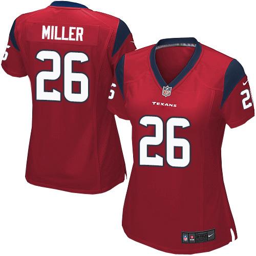  Texans #26 Lamar Miller Red Alternate Women's Stitched NFL Elite Jersey