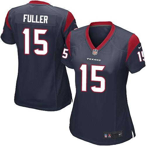  Texans #15 Will Fuller Navy Blue Team Color Women's Stitched NFL Elite Jersey