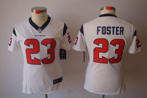  Texans #23 Arian Foster White Women's Stitched NFL Limited Jersey