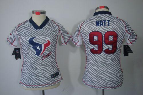  Texans #99 J.J. Watt Zebra Women's Stitched NFL Elite Jersey