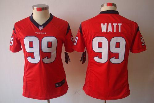  Texans #99 J.J. Watt Red Alternate Women's Stitched NFL Limited Jersey