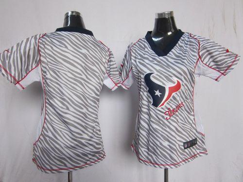  Texans Blank Zebra Women's Stitched NFL Elite Jersey