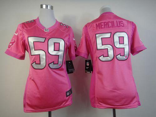  Texans #59 Whitney Mercilus Pink Women's Be Luv'd Stitched NFL Elite Jersey