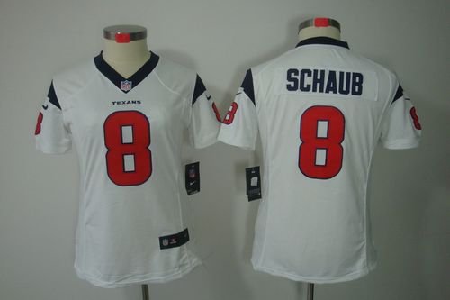  Texans #8 Matt Schaub White Women's Stitched NFL Limited Jersey
