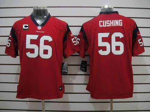  Texans #56 Brian Cushing Red Alternate With C Patch Women's Stitched NFL Elite Jersey