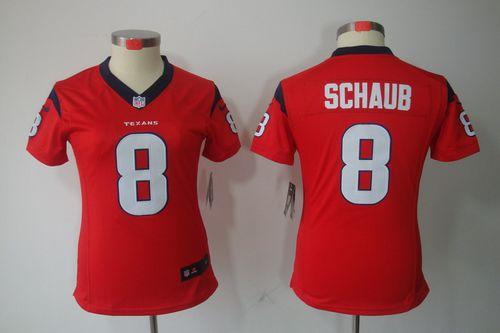  Texans #8 Matt Schaub Red Alternate Women's Stitched NFL Limited Jersey