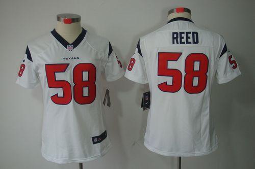 Texans #58 Brooks Reed White Women's Stitched NFL Limited Jersey