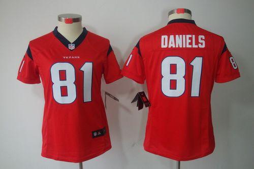  Texans #81 Owen Daniels Red Alternate Women's Stitched NFL Limited Jersey