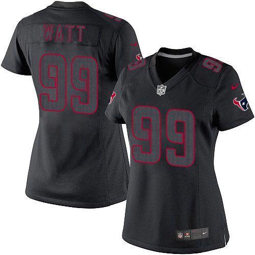  Texans #99 J.J. Watt Black Impact Women's Stitched NFL Limited Jersey