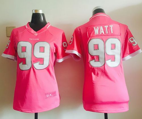  Texans #99 J.J. Watt Pink Women's Stitched NFL Elite Bubble Gum Jersey