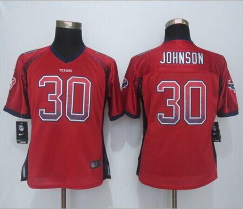  Texans #30 Kevin Johnson Red Alternate Women's Stitched NFL Elite Drift Fashion Jersey