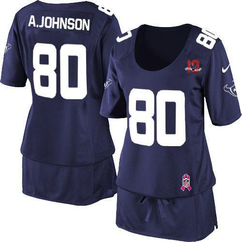 الطفل بعمر السنتين Real Nike Texans #80 Andre Johnson Navy Blue Team Color With 10TH ... الطفل بعمر السنتين