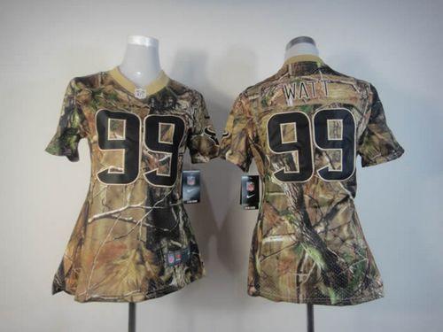  Texans #99 J.J. Watt Camo Women's Stitched NFL Realtree Elite Jersey
